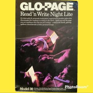 VINTAGE 1986 GLO-PAGE READ 'N WRITE NIGHT LITE MODEL 30 UNUSED IN BOX, NWT